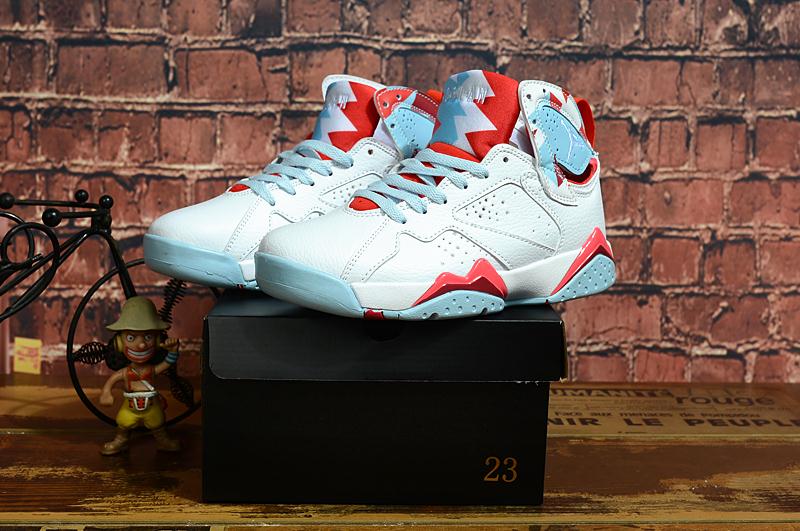 2020 Air Jordan 7 GS White Baby Blue Red - Click Image to Close